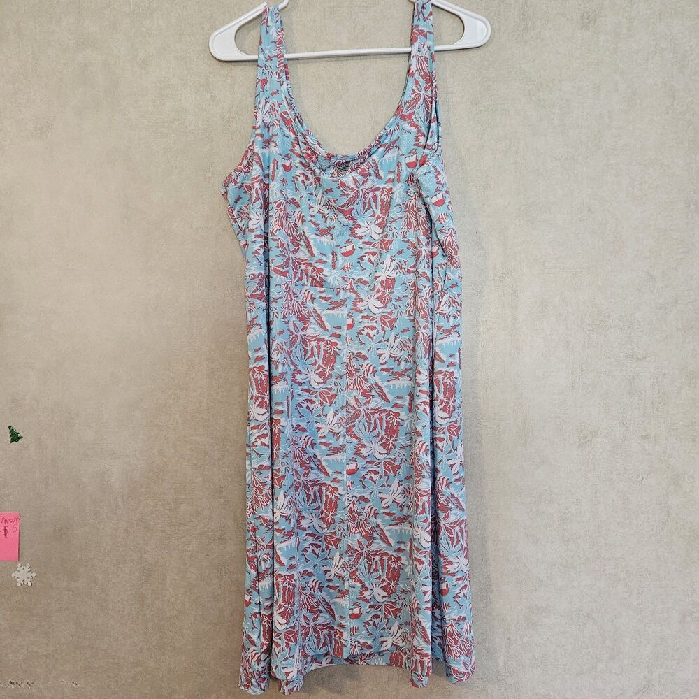 Columbia PFG Omni-Freeze Dress Womens 1X Coral Reef Tropical Sleeveless Cooling - Picture 6 of 7